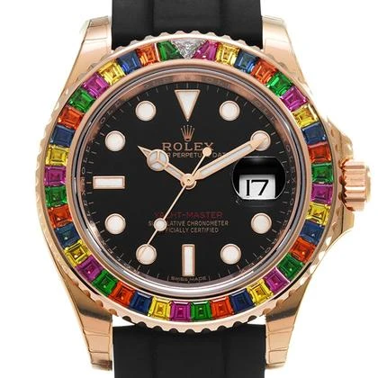 Rolex Yacht-Master 40 116695SATS Rose Gold Black Dial Rainbow Bezel - Image 3