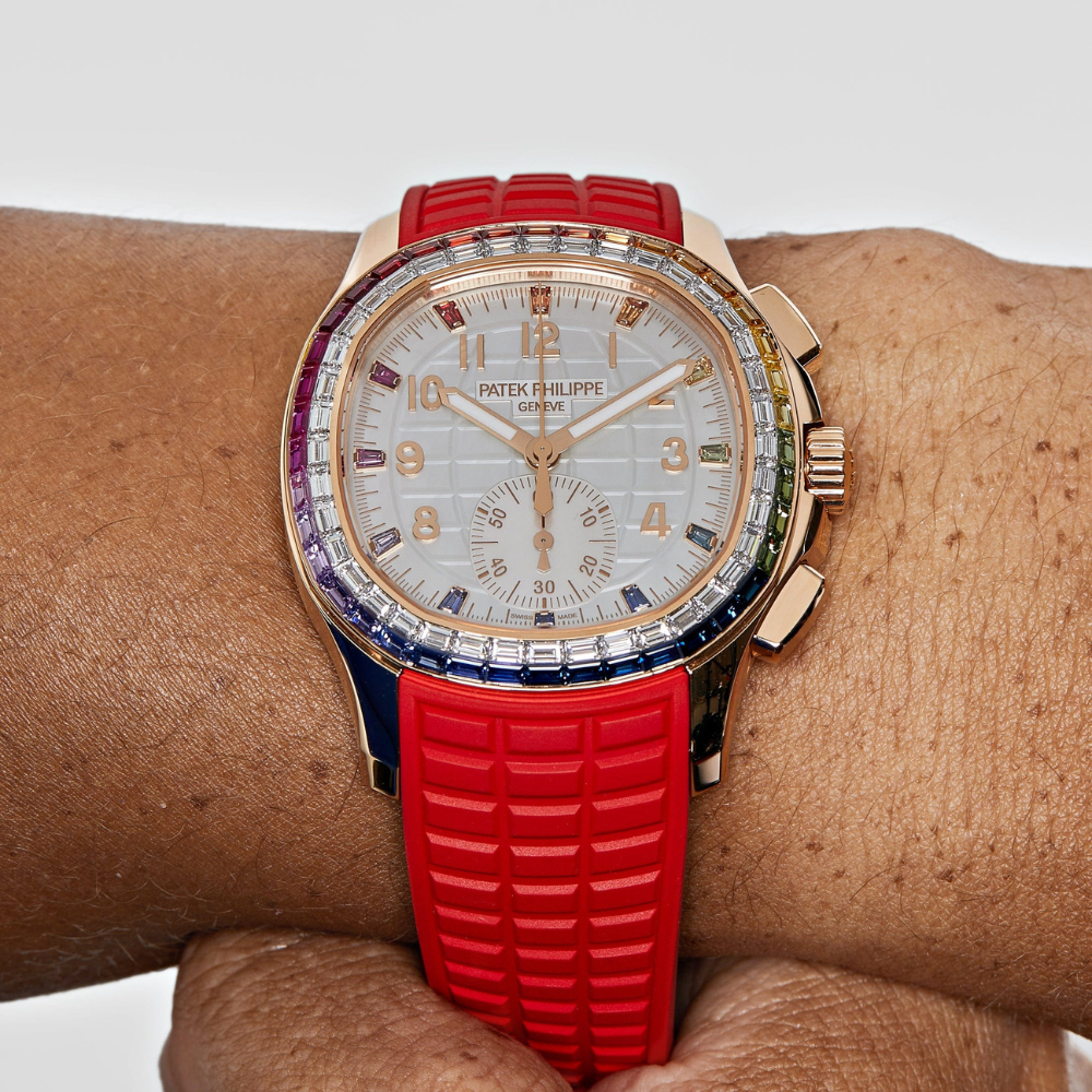 Patek Philippe Aquanaut Luce 7968/300R-001 Rose Gold 'Rainbow' Bezel Mother Of Pearl Dial - Image 5